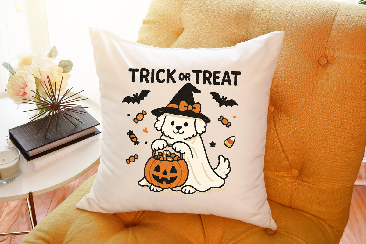 Dog Ghost Trick or Treat Halloween PNG