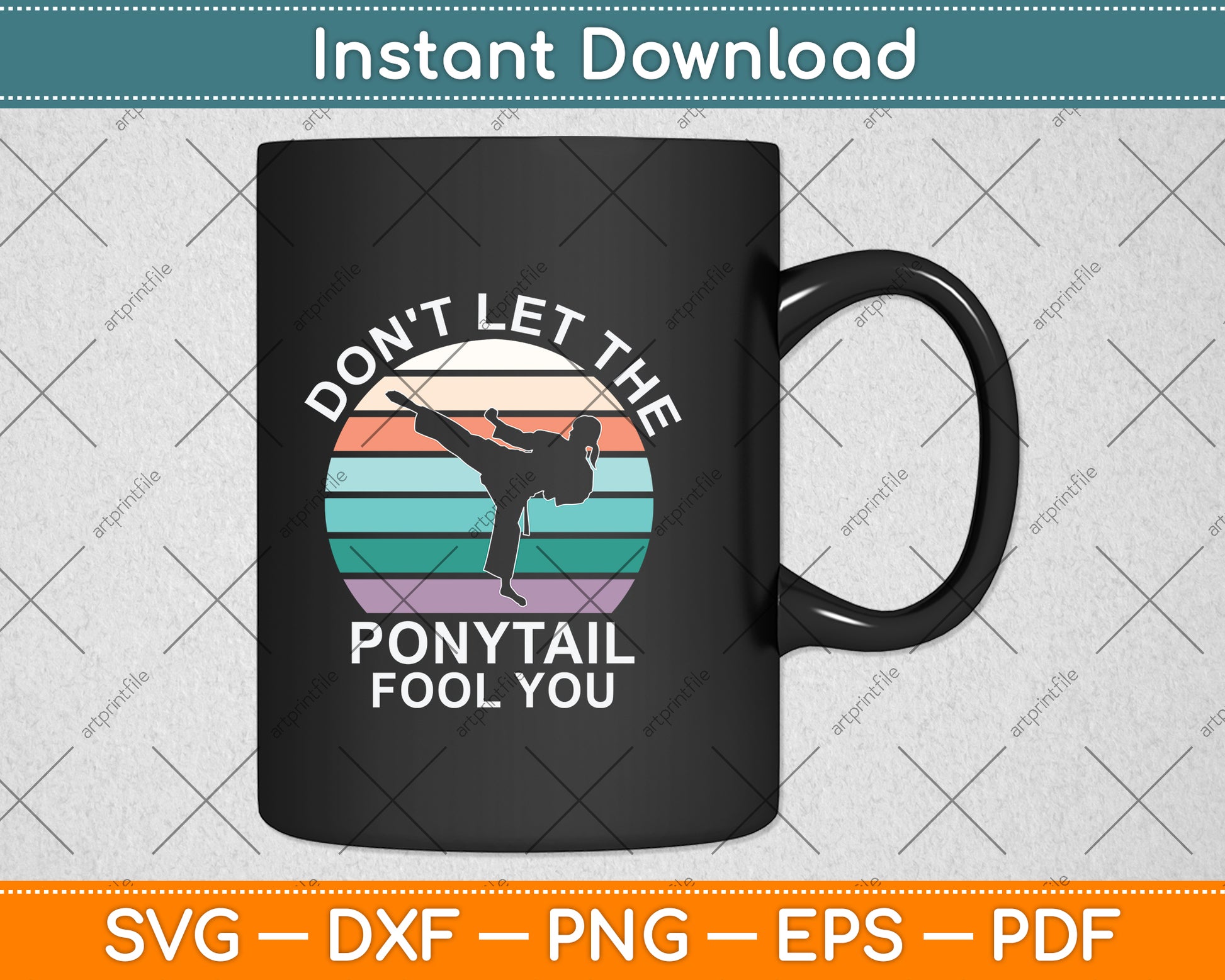 Don't Let The Ponytail Fool You Funny Vintage Svg Png Dxf Digital Cutting File