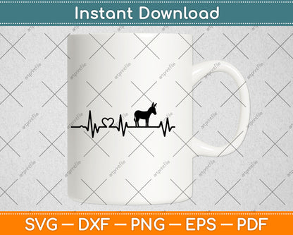 Donkey Heartbeat Svg Digital Cutting File