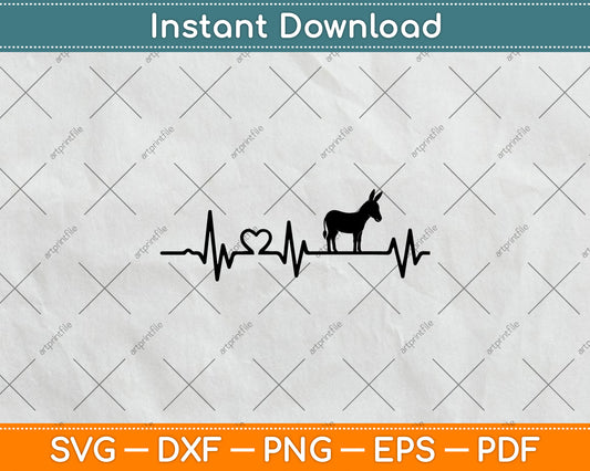 Donkey Heartbeat Svg Digital Cutting File