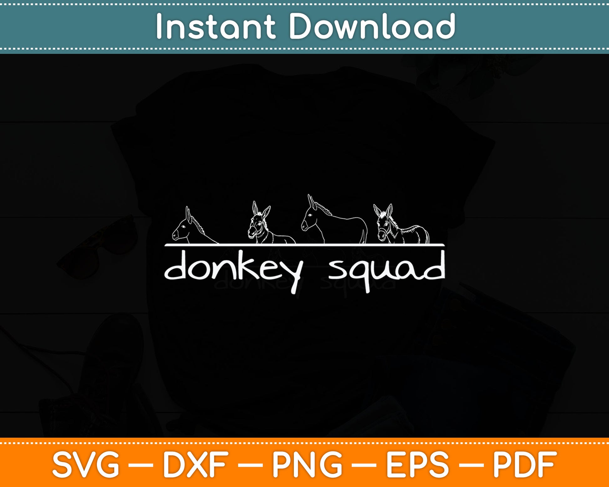 Donkey Squad Funny Mule Team Farm Animal Svg Digital Cutting File