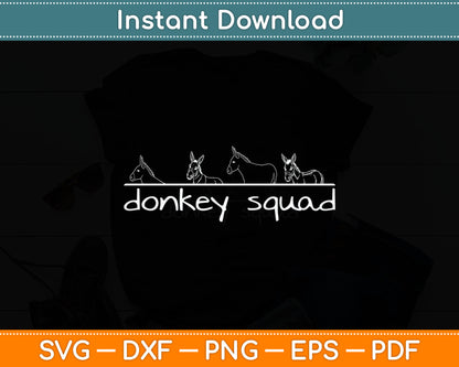 Donkey Squad Funny Mule Team Farm Animal Svg Digital Cutting File