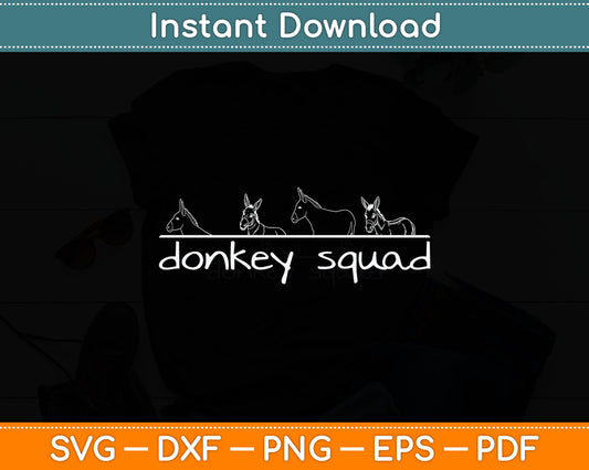 Donkey Squad Funny Mule Team Farm Animal Svg Digital Cutting File