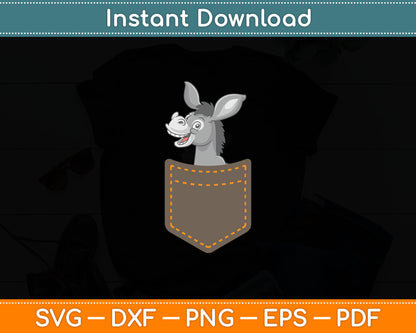 Donkey in Pocket Svg Digital Cutting File
