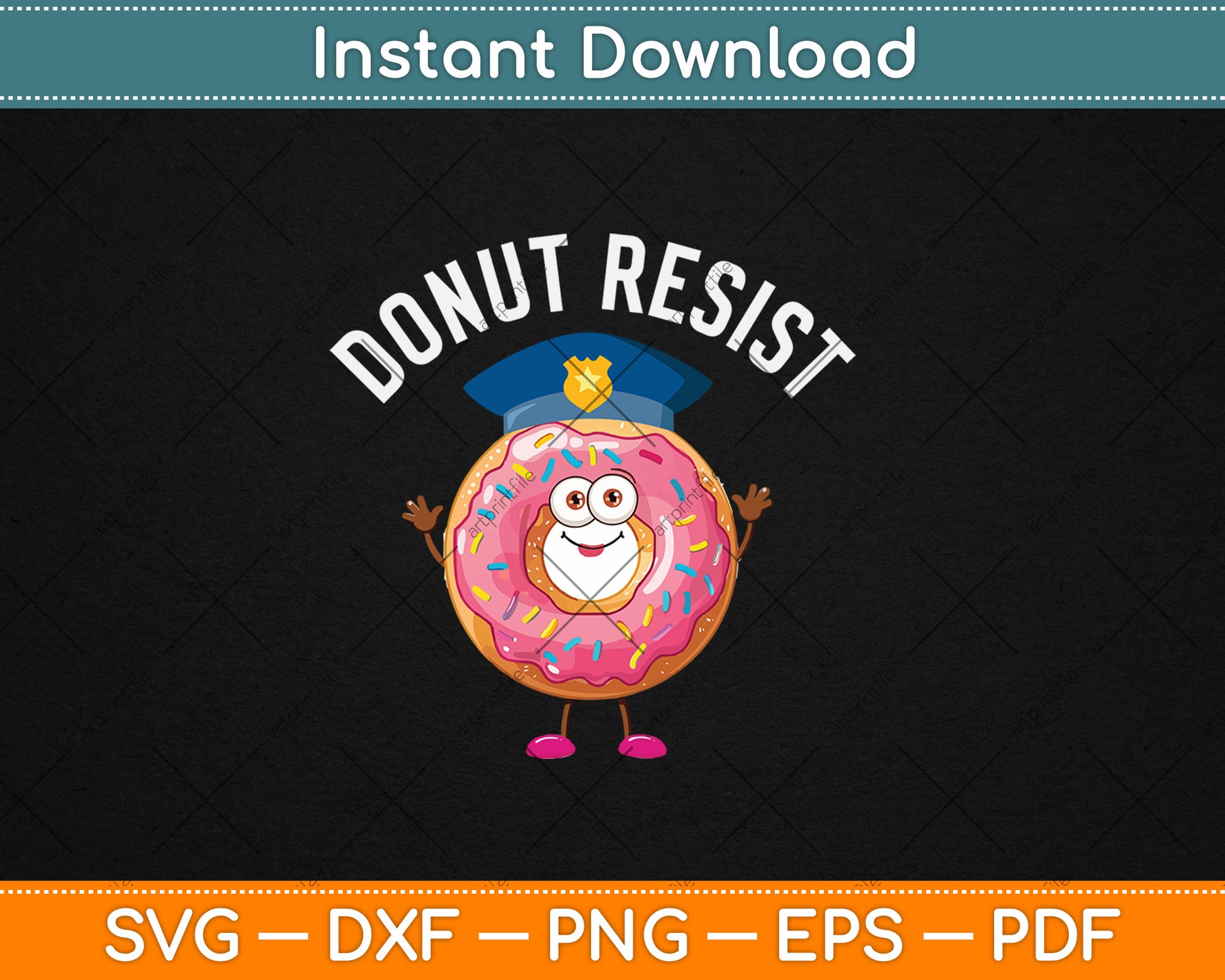 Donut Resist Meme Funny Police Officer Support Theme Quote Svg Digital Cutting File