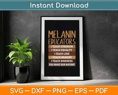 Dope Melanin Teacher Black Teachers Dope Black Educators BHM SVG Digital Cutting File