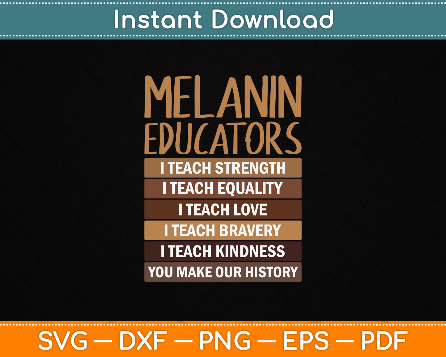 Dope Melanin Teacher Black Teachers Dope Black Educators BHM SVG Digital Cutting File