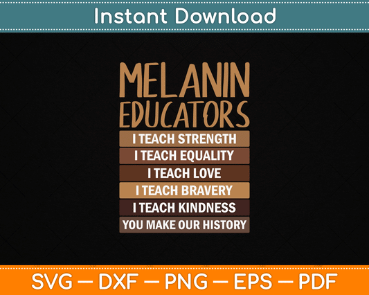Dope Melanin Teacher Black Teachers Dope Black Educators BHM SVG Digital Cutting File