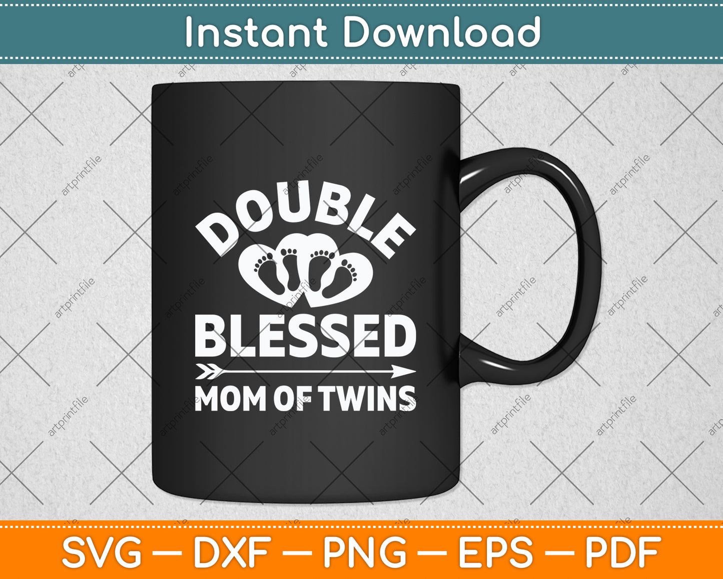 Double Blessed Mom Of Twins Mothers Day Svg Digital Cutting File
