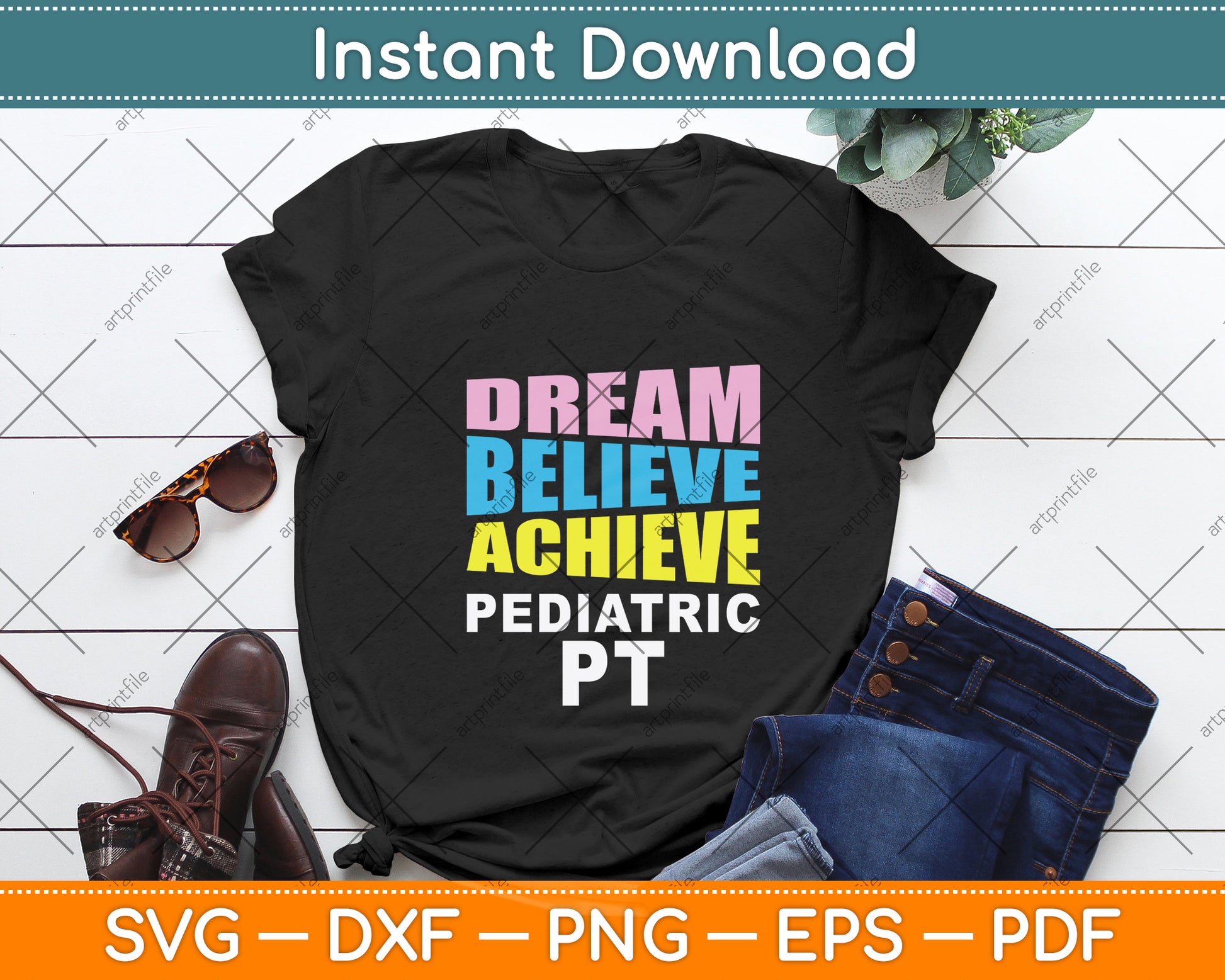 Dream Believe Achieve Pediatric Svg Png Dxf Digital Cutting File