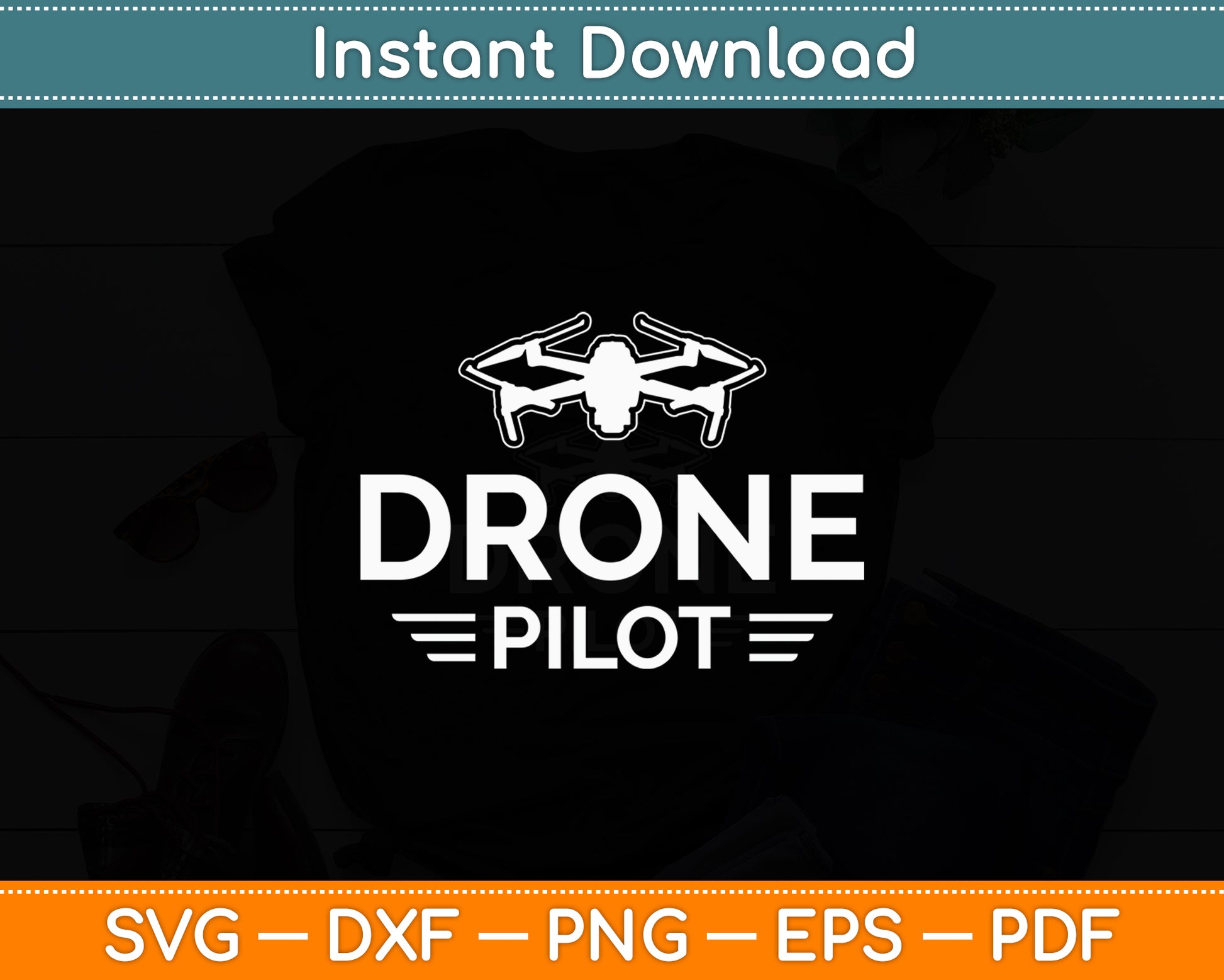 Drone Pilot Quadcopter RC Flying Wings Funny Svg Png Dxf Digital Cutting File