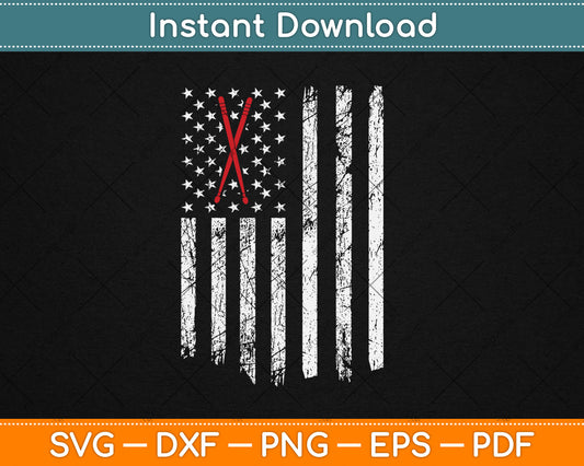Drum Sticks American Flag Funny Drummer Svg Digital Cutting File