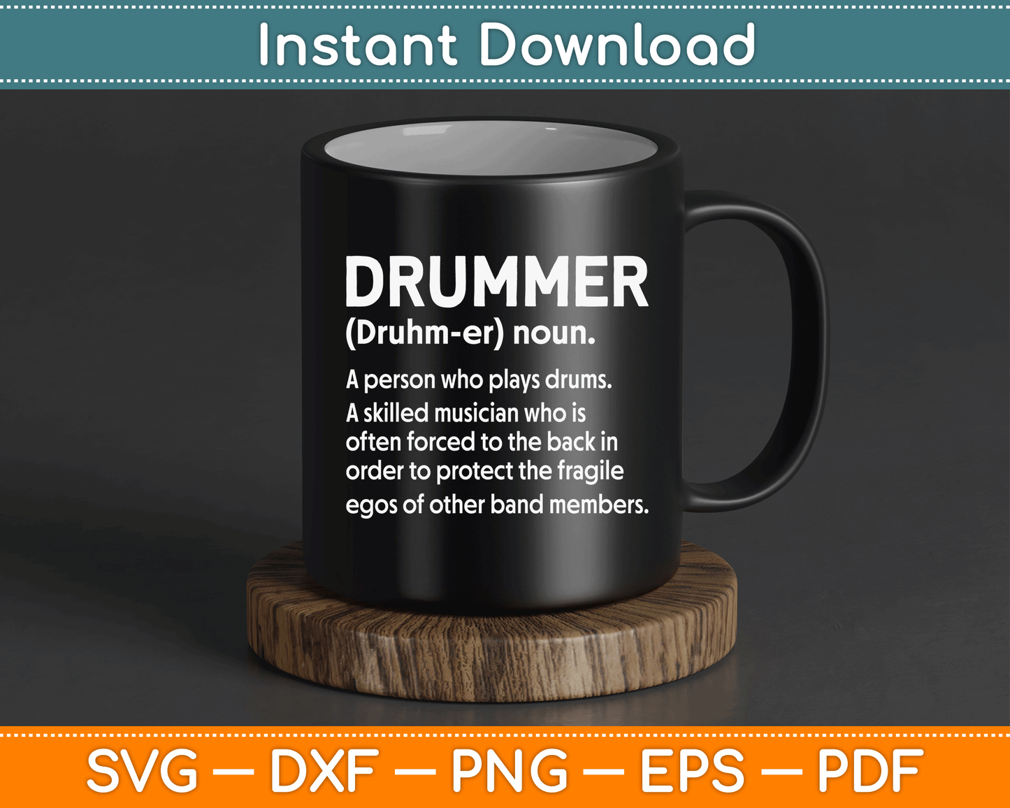 Drummer Funny - Drummer A Person Who Plays Drums SVG Digital Cutting File