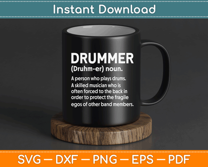 Drummer Funny - Drummer A Person Who Plays Drums SVG Digital Cutting File