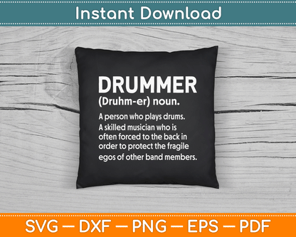 Drummer Funny - Drummer A Person Who Plays Drums SVG Digital Cutting File