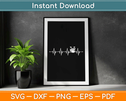 Drums Heartbeat - Drummer & Percussionist SVG Digital Cutting File