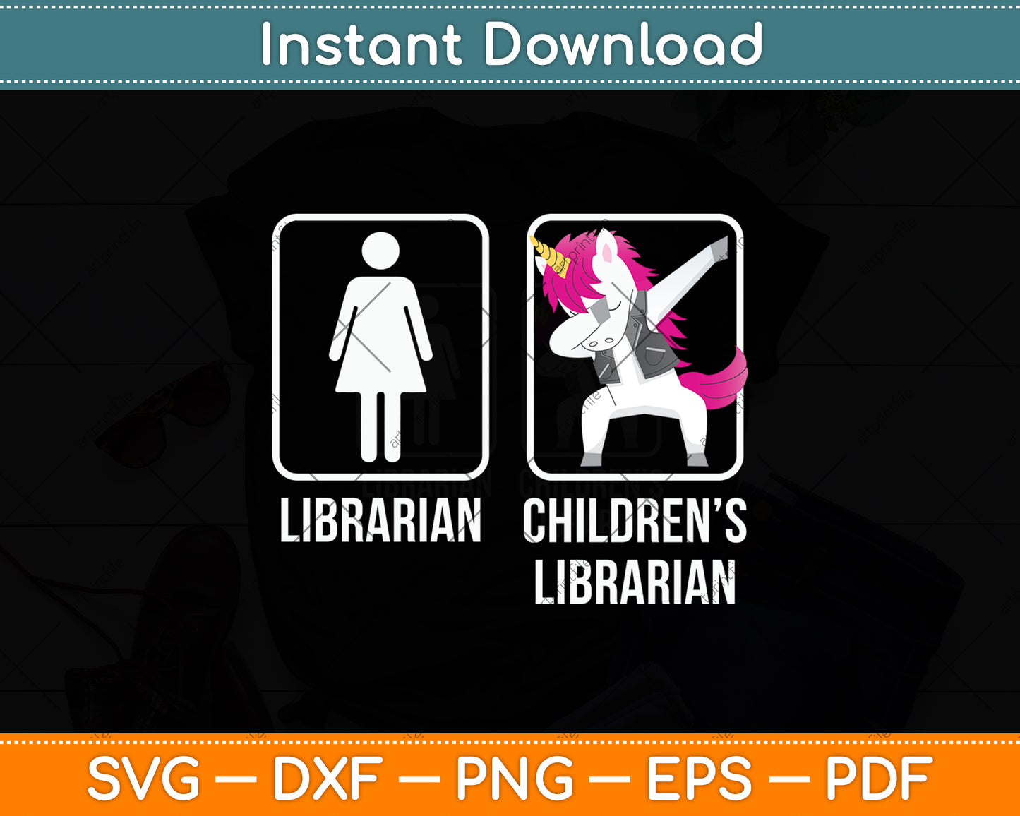 Dabbing Unicorn Children’s Librarian Svg Digital Cutting File