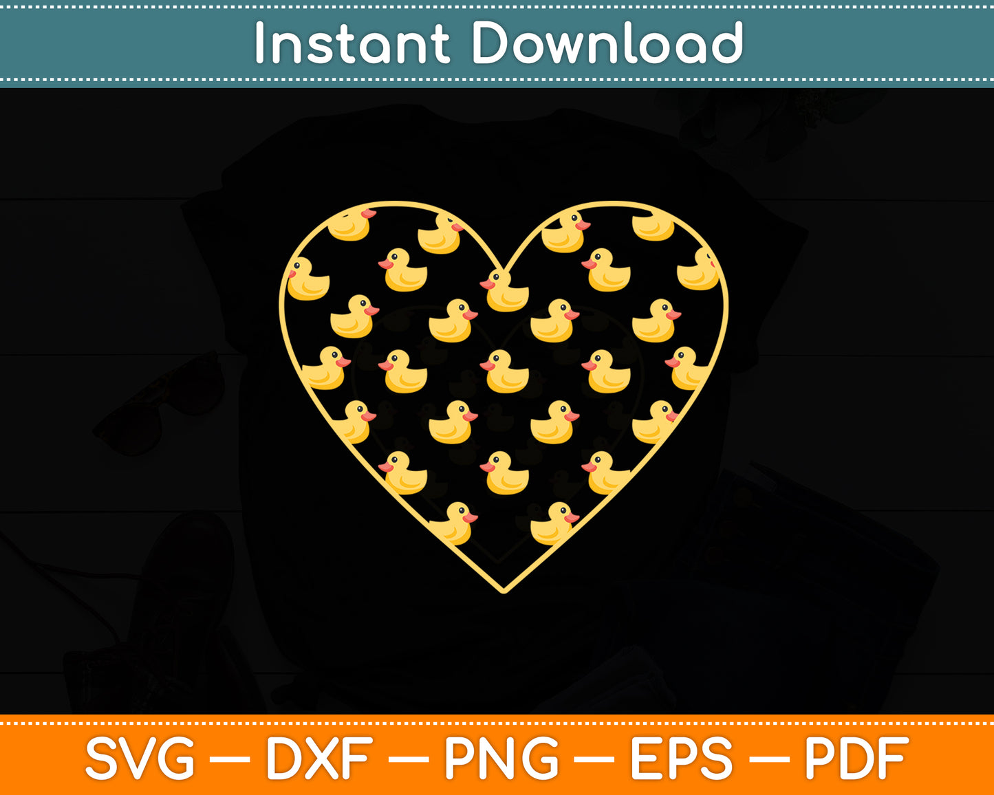 Duck Heart Symbol Love - Duck Lover Svg Png Dxf Digital Cutting File