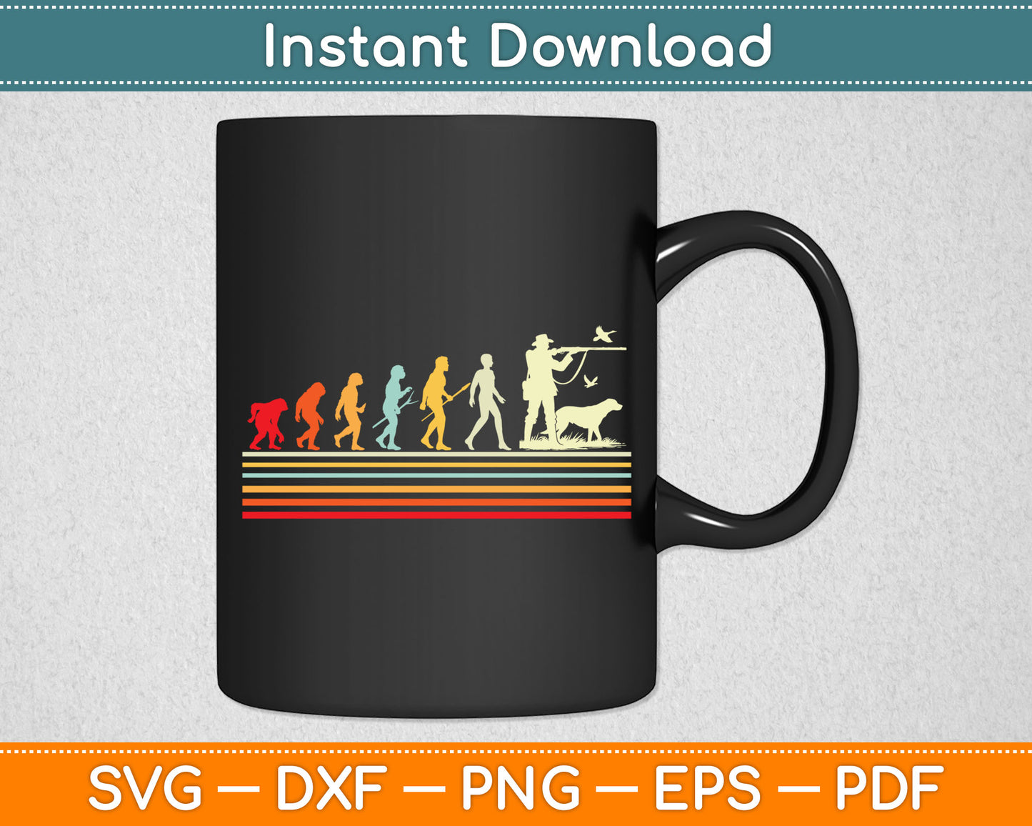 Duck Hunting Evolution Retro Style Gift For Duck Hunters Svg Digital Cutting File