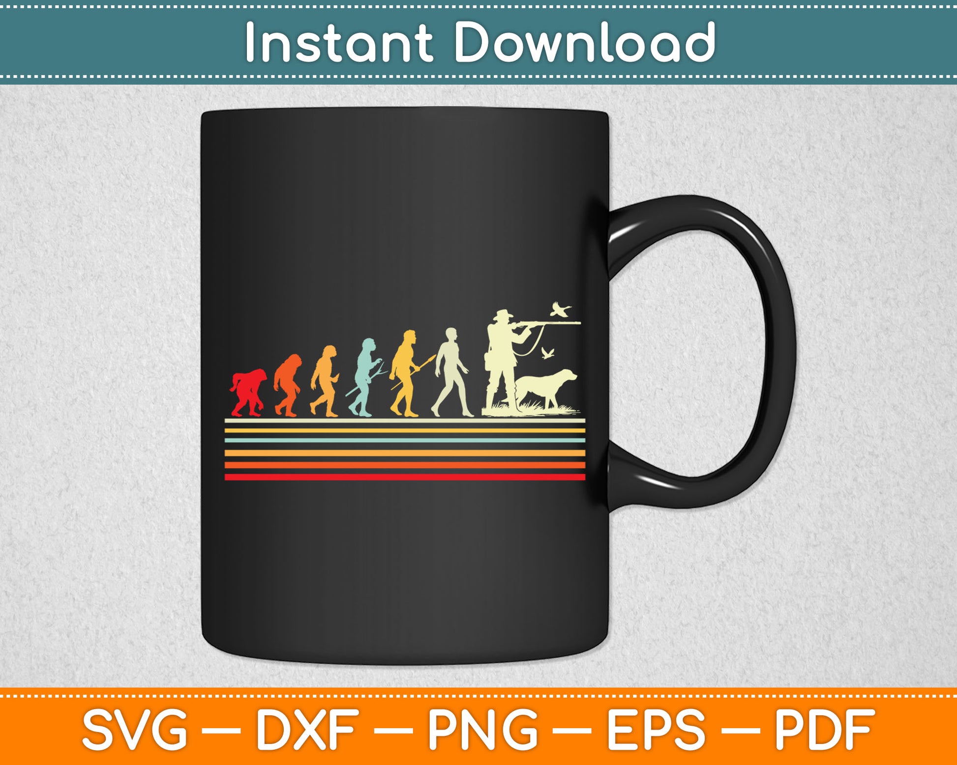 Duck Hunting Evolution Retro Style Gift For Duck Hunters Svg Digital Cutting File