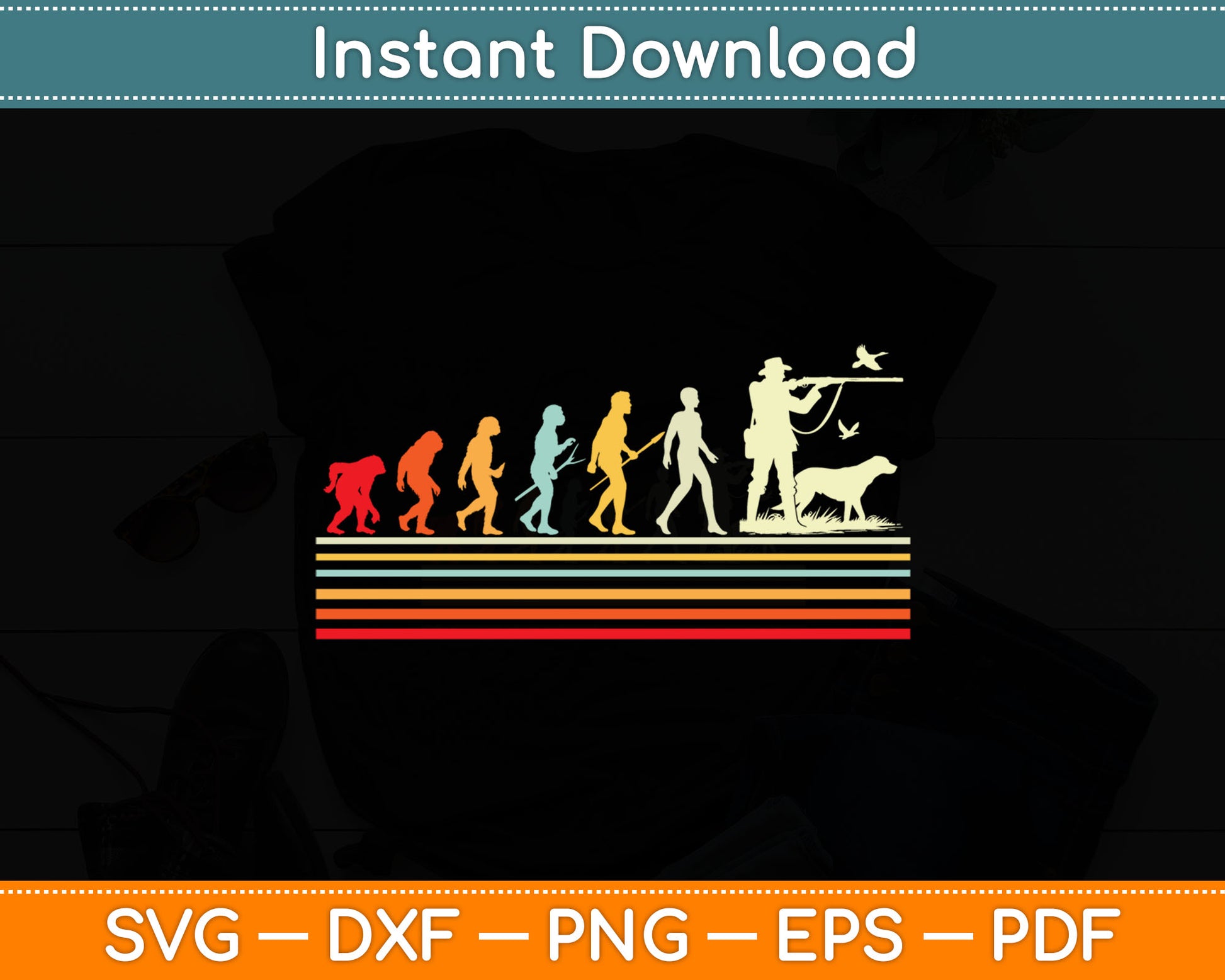 Duck Hunting Evolution Retro Style Gift For Duck Hunters Svg Digital Cutting File