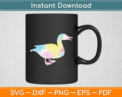 Duck Lover 'Tie Dye Duck' Cute Colorful Retro Duck Svg Png Dxf Digital Cutting File