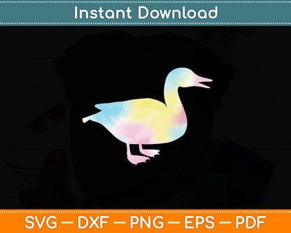 Duck Lover 'Tie Dye Duck' Cute Colorful Retro Duck Svg Png Dxf Digital Cutting File