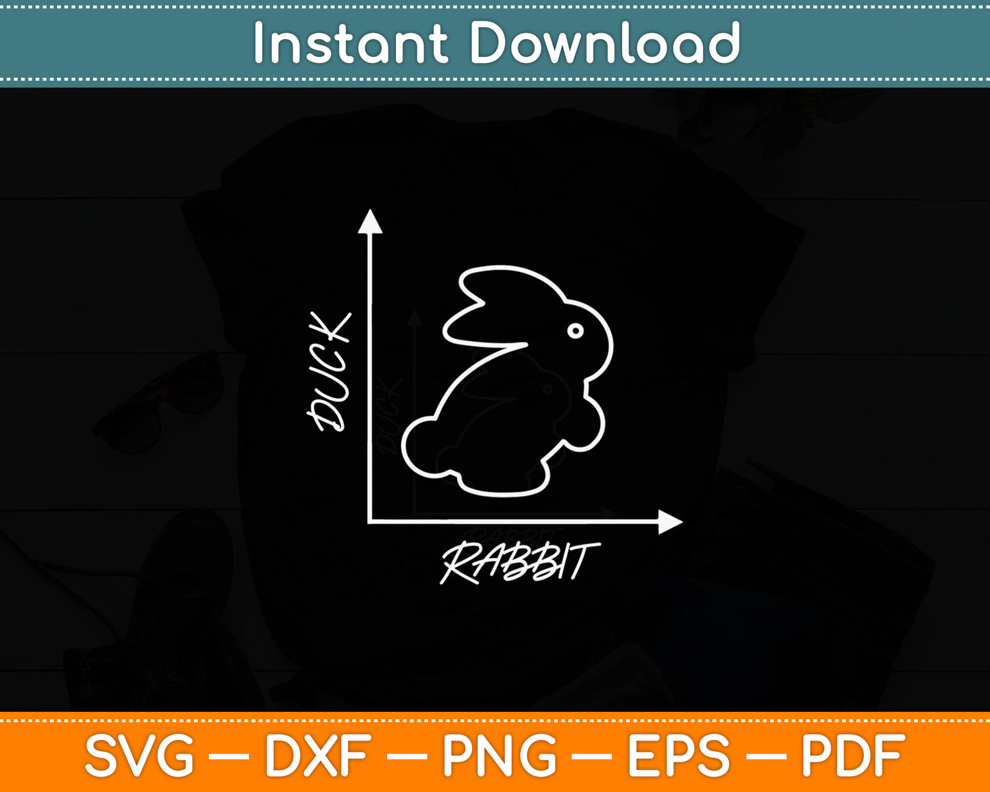 Rabbit Duck - Philosopher Svg Digital Cutting File