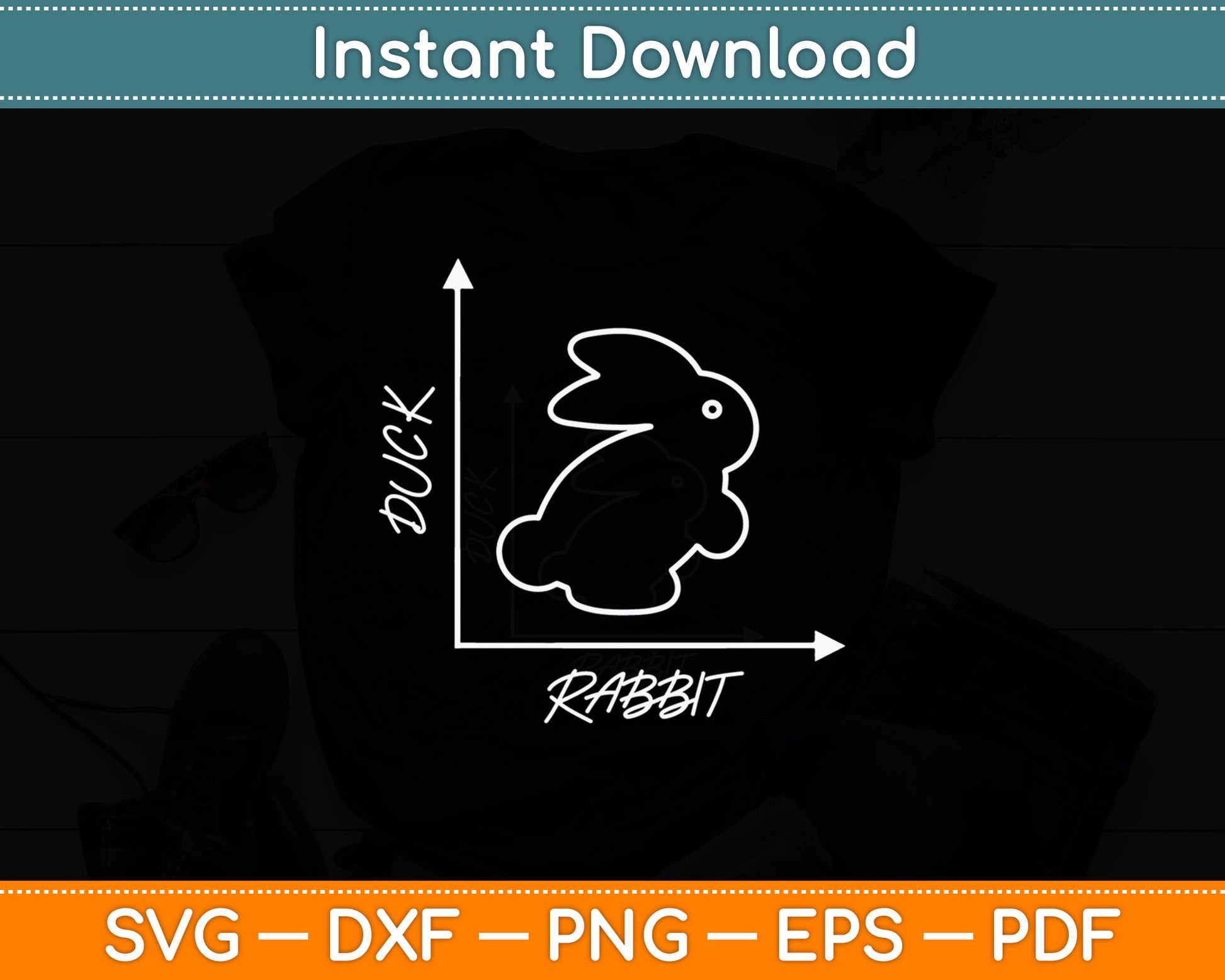 Rabbit Duck - Philosopher Svg Digital Cutting File
