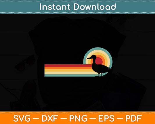 Duck Retro Style Farm Animal Duck Lover Svg Png Dxf Digital Cutting File