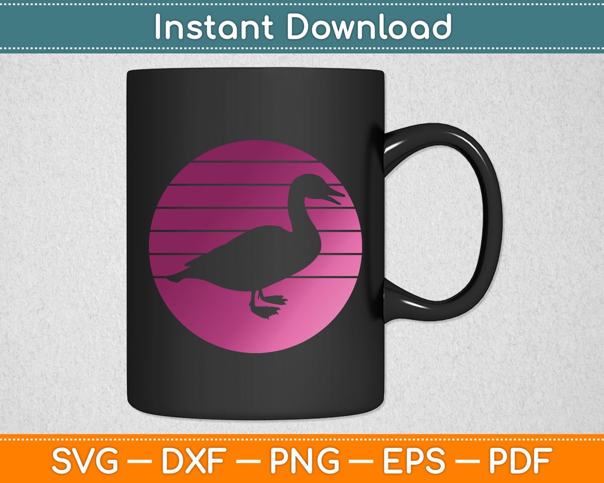 Duck Retro Style Vintage Svg Png Dxf Digital Cutting File