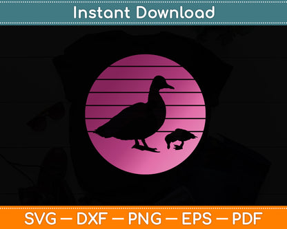 Duck Retro Style Vintage Svg Png Dxf Digital Cutting File