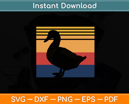Duck Retro Style Vintage Svg Png Dxf Digital Cutting File