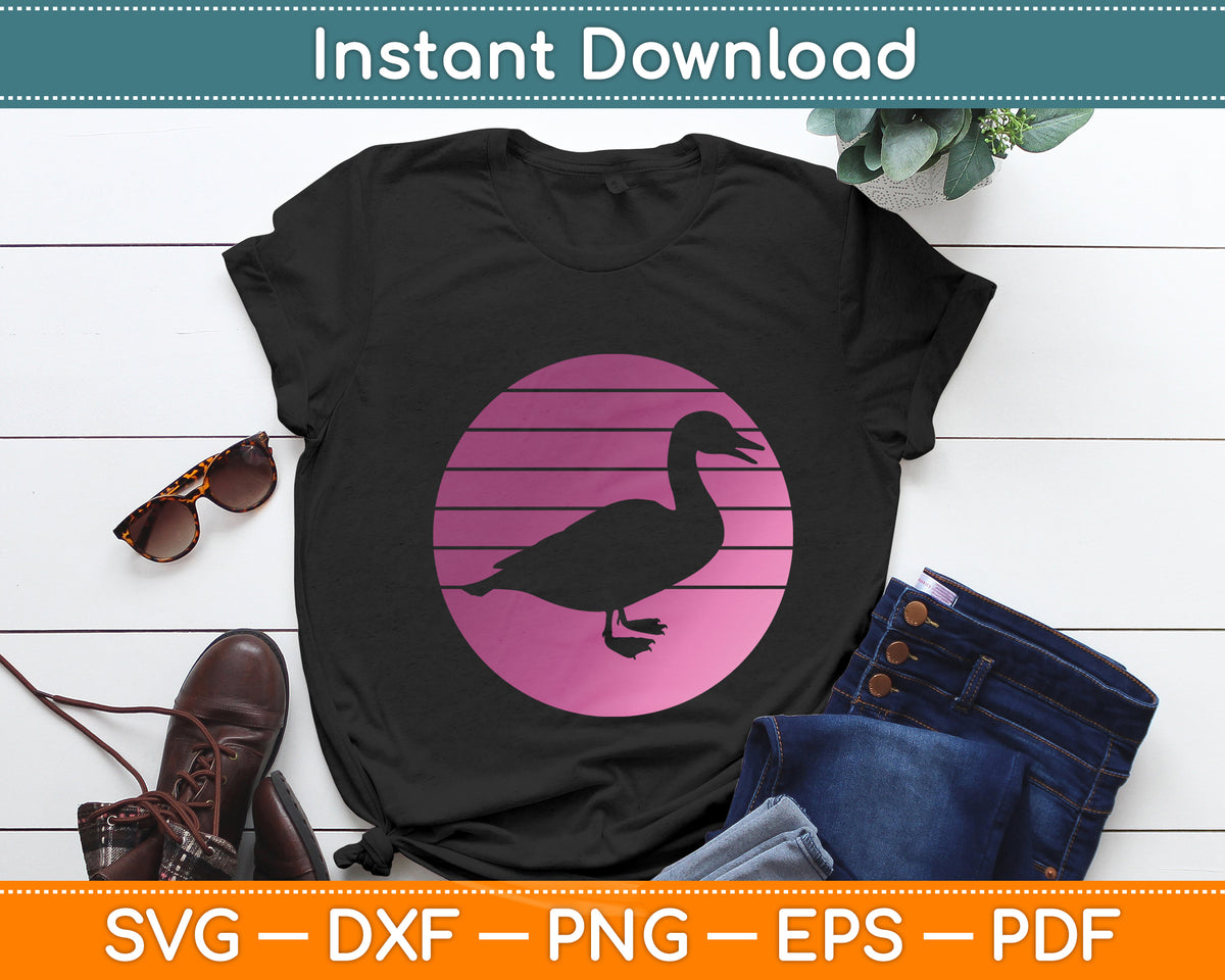 Duck Retro Style Vintage Svg Png Dxf Digital Cutting File