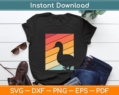 Duck Sunset Retro Style Svg Png Dxf Digital Cutting File