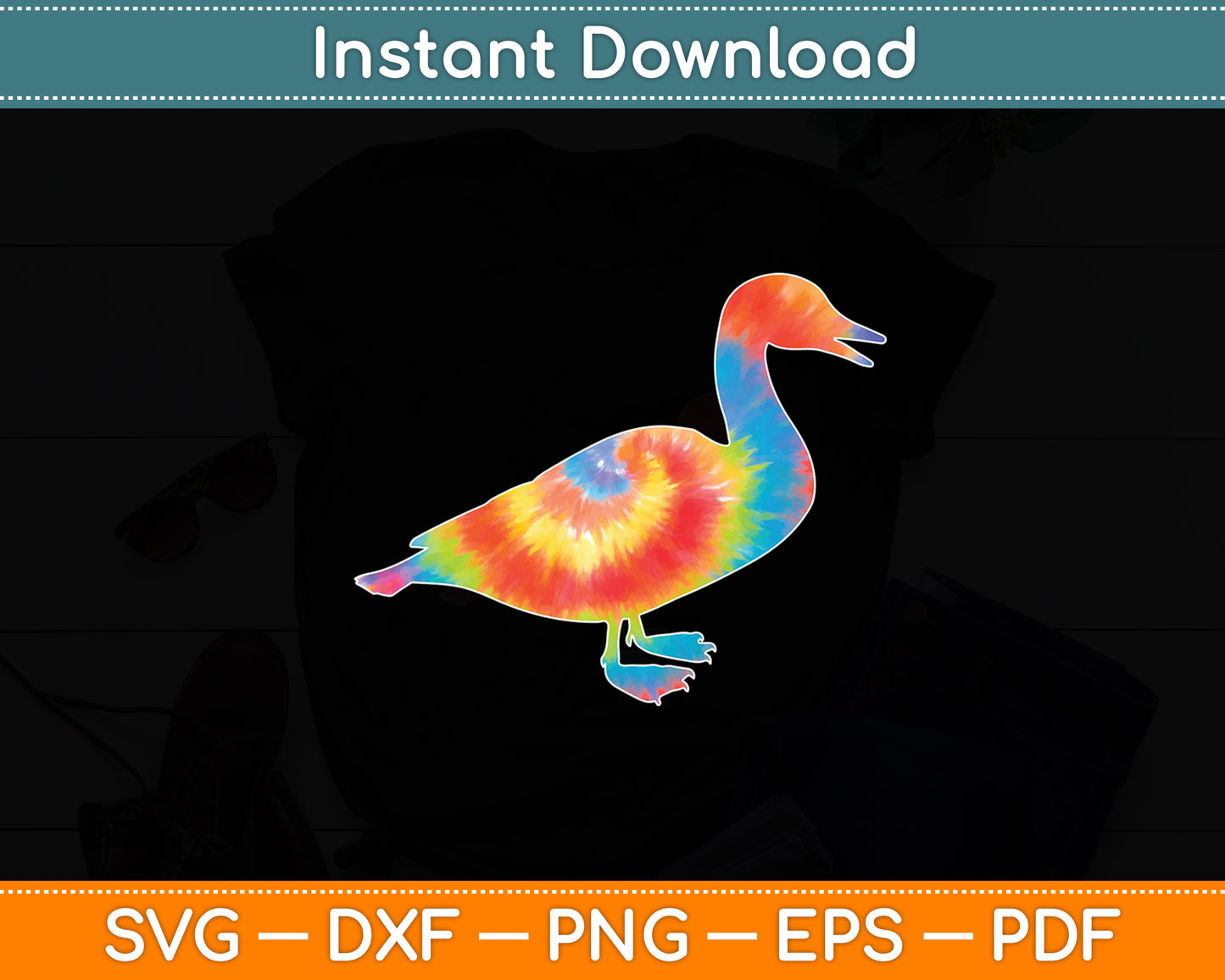 Duck Vintage Hippie Duck Lover Svg Png Dxf Digital Cutting File