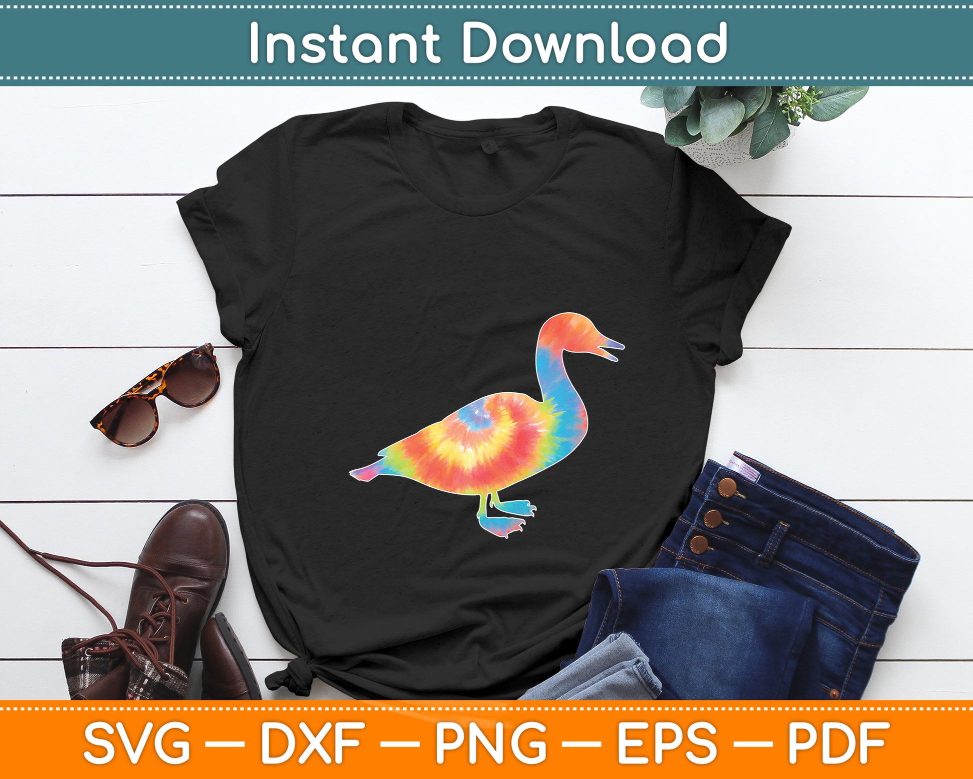 Duck Vintage Hippie Duck Lover Svg Png Dxf Digital Cutting File