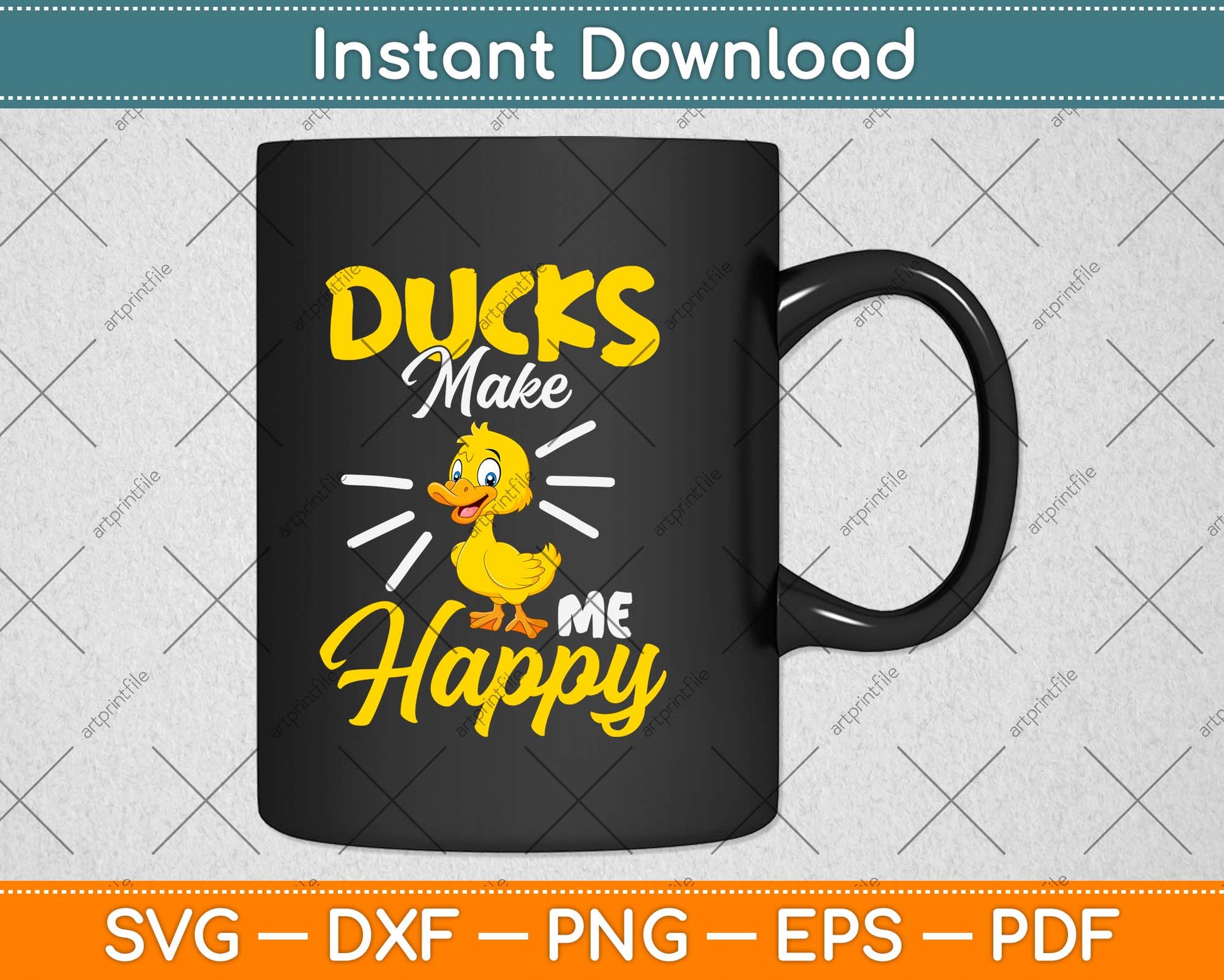 Ducks Make Me Happy Funny Duck Svg Png Dxf Digital Cutting File