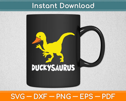 Ducky Saurus Rubber Duck T-Rex Duck Dino Funny Svg Png Dxf Digital Cutting File