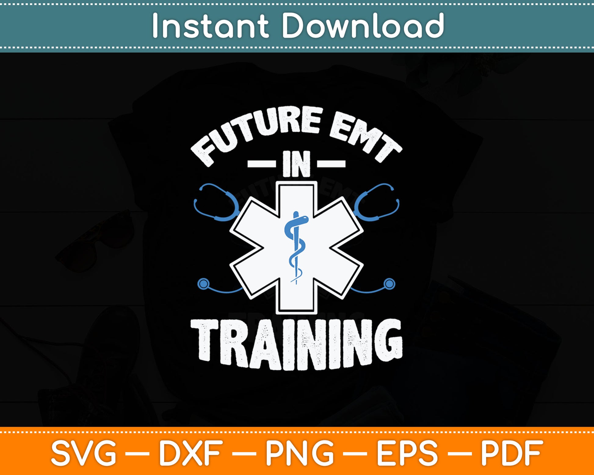 EMS First Responder Tee Future EMT Gift Funny Ambulance Svg Digital Cutting File