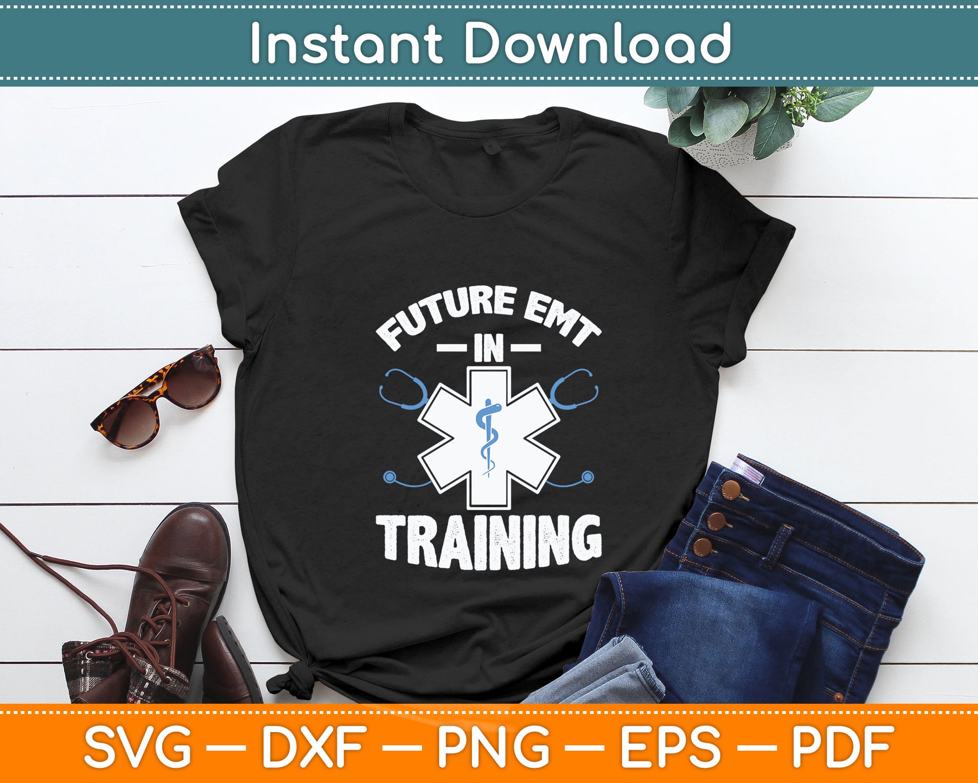 EMS First Responder Tee Future EMT Gift Funny Ambulance Svg Digital Cutting File