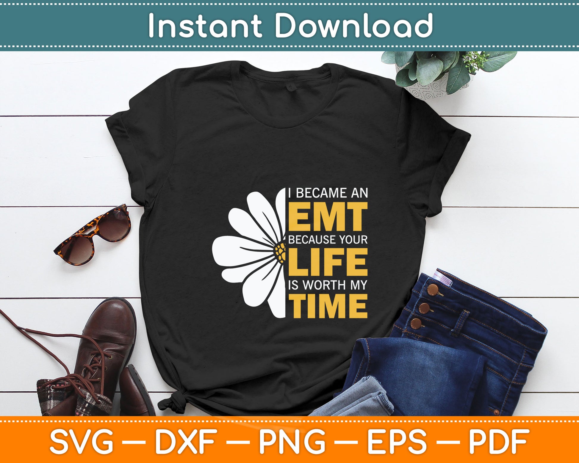 EMT Emergency Medical Technician EMS Ambulance Responder Svg Digital Cutting File