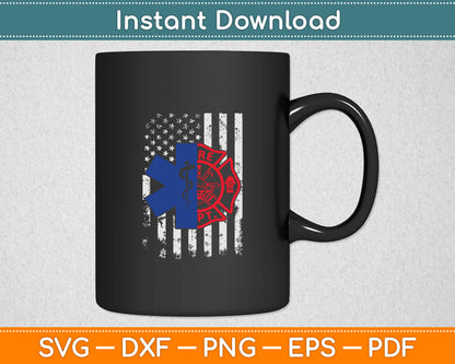 American Flag EMT Firefighter Svg Digital Cutting File