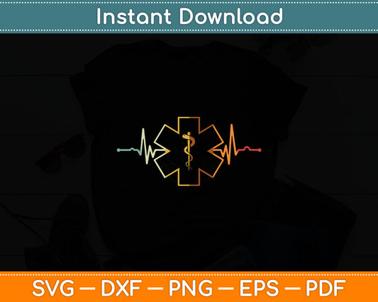EMT Heartbeat Medical Worker First Responder Health Worker Svg Digital Cutting File