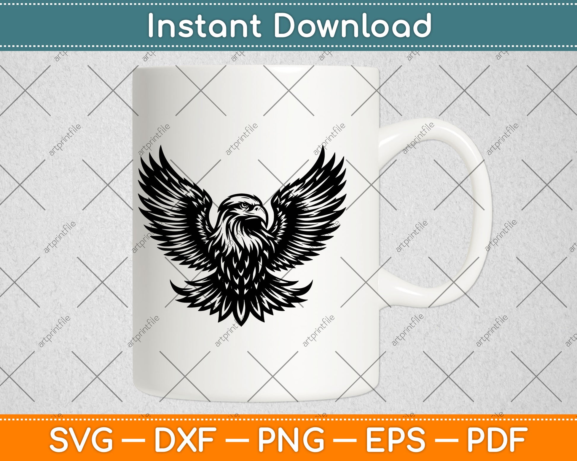 Eagle with American Flag Svg Digital Cutting File