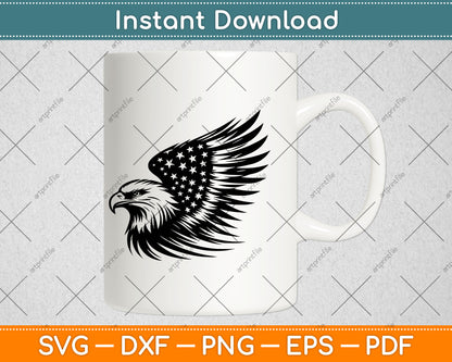 Eagle with American Flag Svg Design Digital Cutting File