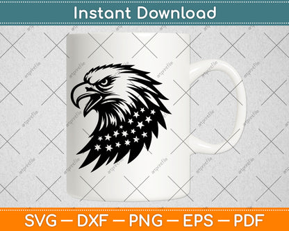 Eagle with American Flag Svg Png Dxf Digital Cutting File