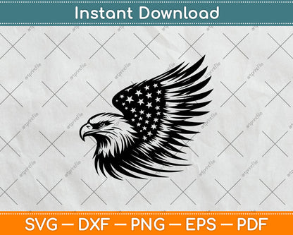 Eagle with American Flag Svg Design Digital Cutting File