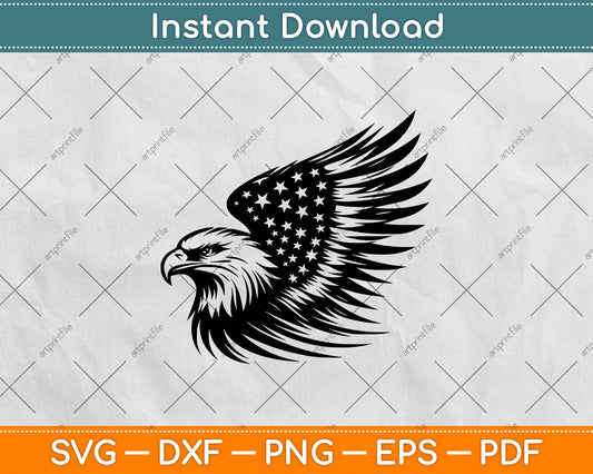 Eagle with American Flag Svg Design Digital Cutting File