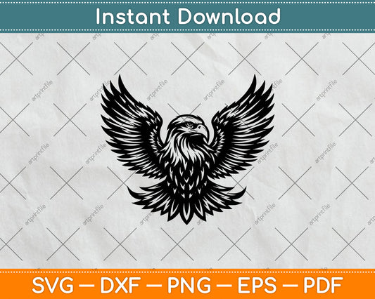 Eagle with American Flag Svg Digital Cutting File